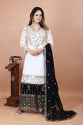 Heavy Faux Georgette Emroidery Sequence Work Top Sharara