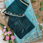 Beautifull Rimzim Silk With Beautifull Hand Work Saree