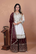 Heavy Faux Georgette Emroidery Sequence Work Top Sharara