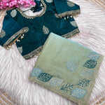 C Pallu With Multi Embroidery Work Saree