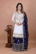 Heavy Faux Georgette Emroidery Sequence Work Top Sharara
