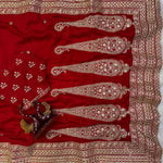 Blooming Vichitra Silk Embroidered Saree Set