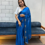 Rich Space Silk With Daimond Butterfly Work Saree