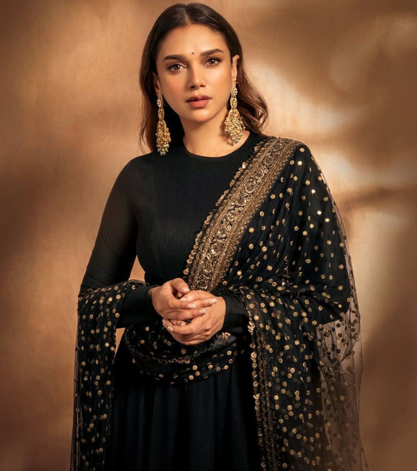 Fox Georgette Embroidery Work Gown