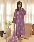 Pink Color  Roman Silk Embroidery Work Top Pent