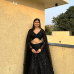 Primium Faux Georgette  Embellished With Thread Embroidery Work And  Heavy Sequence  Work Lehenga