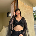 Primium Faux Georgette  Embellished With Thread Embroidery Work And  Heavy Sequence  Work Lehenga