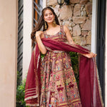 New Wear Jimmu Organza Silk With Digital Printed Gown