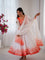 White Color Organza Soft Silk  With Digital Print Work Gown