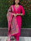 Rani Pink Color Premium Roman Silk Embroidery Work Kurti