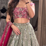 Premium Heavy Faux Georgette Embroidered Lehenga Choli Set