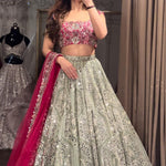 Premium Heavy Faux Georgette Embroidered Lehenga Choli Set