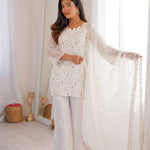 Crunchy Silk Embroidered Bell Bottom Suit Set