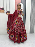 Pure Cotton Gamathi Work With Canvas Patta Lehenga Choli