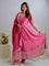 Pink Color Natural Crep With Embroidery Work Gown