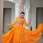 Navratri Special Faux Georgette Bandhani Print Work Gown