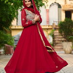 Festival Special Faux Blooming Sequence & Thread Work Gown
