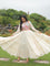 White Color Kora Cotton Multi Thread Embroidery Work Gown