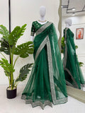 Havy Organza Silk Thread & Sequence Work Saree