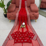 Havy Organza Silk Thread & Sequence Work Saree