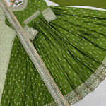 Heavy Pure Chinon Silk Embroidery Sequence Work Gown