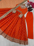 Heavy Pure Chinon Silk Embroidery Sequence Work Gown
