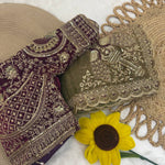 Space Satin Thread & Sequins Embroidery Work Saree