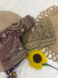 Space Satin Thread & Sequins Embroidery Work Saree