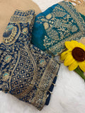 Space Satin Thread & Sequins Embroidery Work Saree