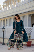 Gold Crush With Dual Sequins Embroidery Work Kurti Plazzo