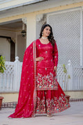 Gold Crush With Dual Sequins Embroidery Work Kurti Plazzo