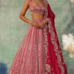 Premium Boomer Silk Embellished And Thread Embroidery Work Lehenga