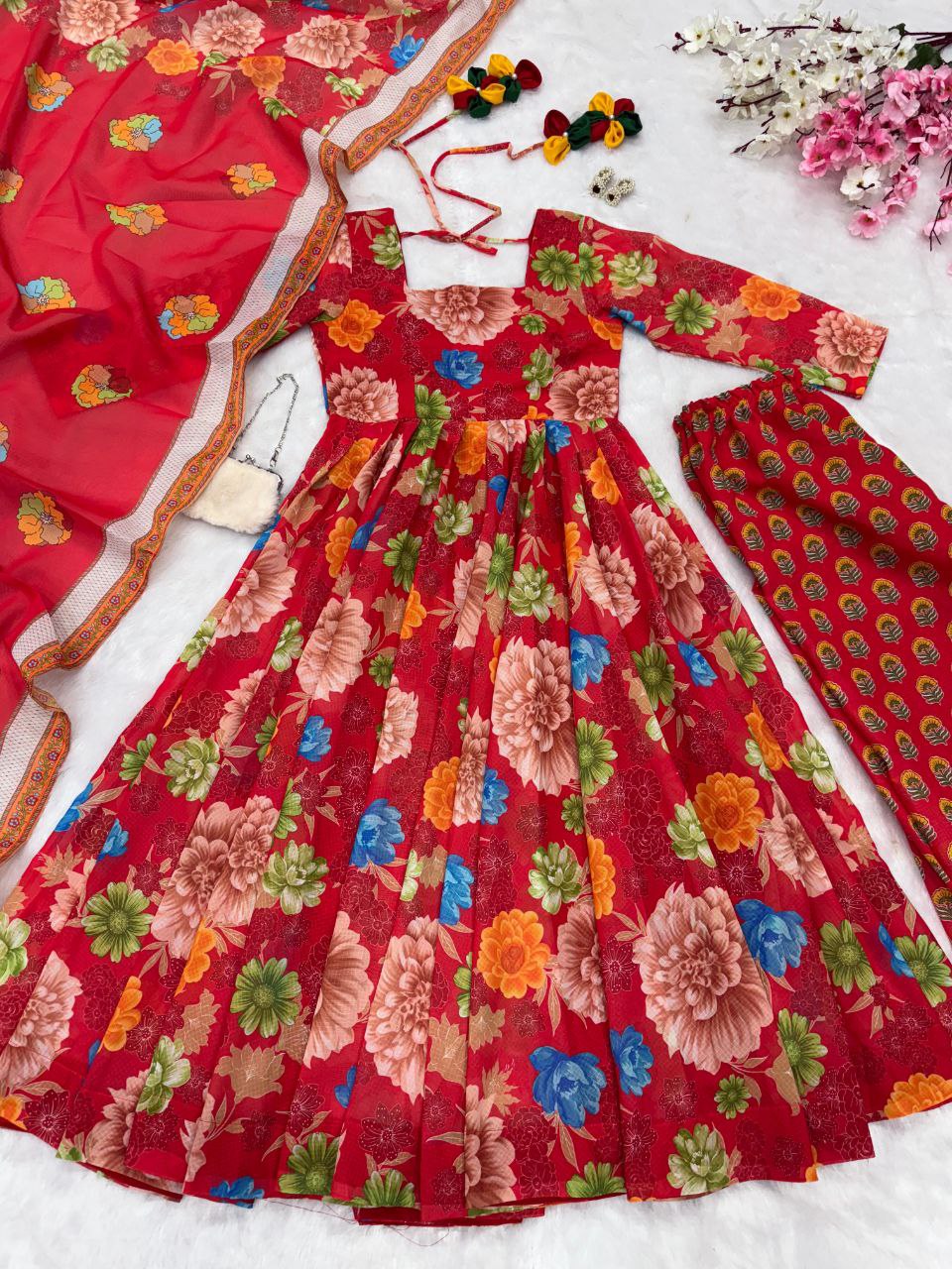 cotton umbrella dress with dupatta Yellow Umbrella Cotton Kurti Pant Set With Dupatta Online
