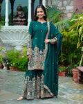 Pure Chinon Silk Heavy Embroidery Work Top Plazzo