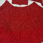 Red Color Fox Georgette Thread Embroidery Work Lehenga