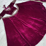 Elevate your style with our sequence embroidered velvet Lehenga