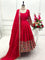 Red Color Coding Dori Work With Chinon Silk Gown