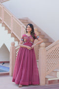 Silver Crunchy Embroidery Work With Canvas Patta Gown