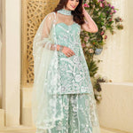Sparkling Butterfly Net Embroidered Suit Set
