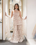 Sparkling Butterfly Net Embroidered Suit Set
