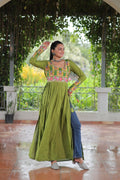 Navaratri Special Faux Georgette Leheriya Print Work Kurti