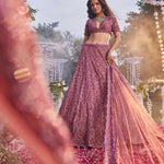 New  Premium Chinon Silk Embellished And Heavy Thread Embroidery With Jari Work Lehenga