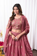Star Georgette With Embroidery Work Stitched With Can Can Work Lehenga