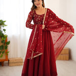 Red Color Premium Look Crunchy Silk Top Plazzo