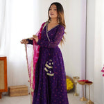 Georgette Fabric With Embroidery Work Gown