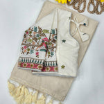 Handloom Khadi Cotton With Bigger Pom Pom Saree