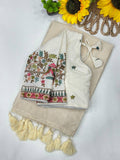 Handloom Khadi Cotton With Bigger Pom Pom Saree