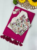Handloom Khadi Cotton With Bigger Pom Pom Saree