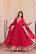 Faux Georgette Zari & Sequence Embroidery Work Gown