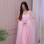 Pink Color Faux Georgette Embroidery Work Top Pent